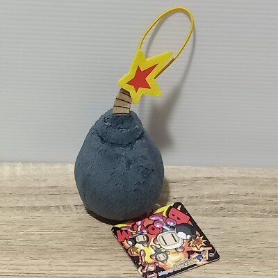 Bomberman Bomb Mini Plush Toy Strap Doll FuRyu Prize MWT Japan 3''
