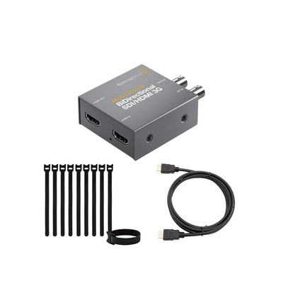 Blackmagic Design Bi-Direct SDI-HDMI 3G PSU Micro Converter Black Bundle