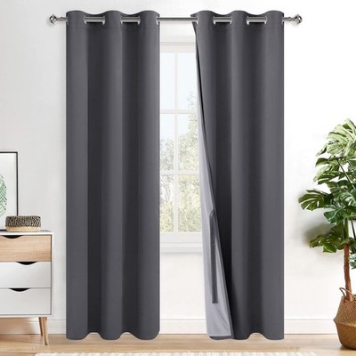XWZO 100% Blackout Curtains 84 Inches Long  Heat and Full Ligh...