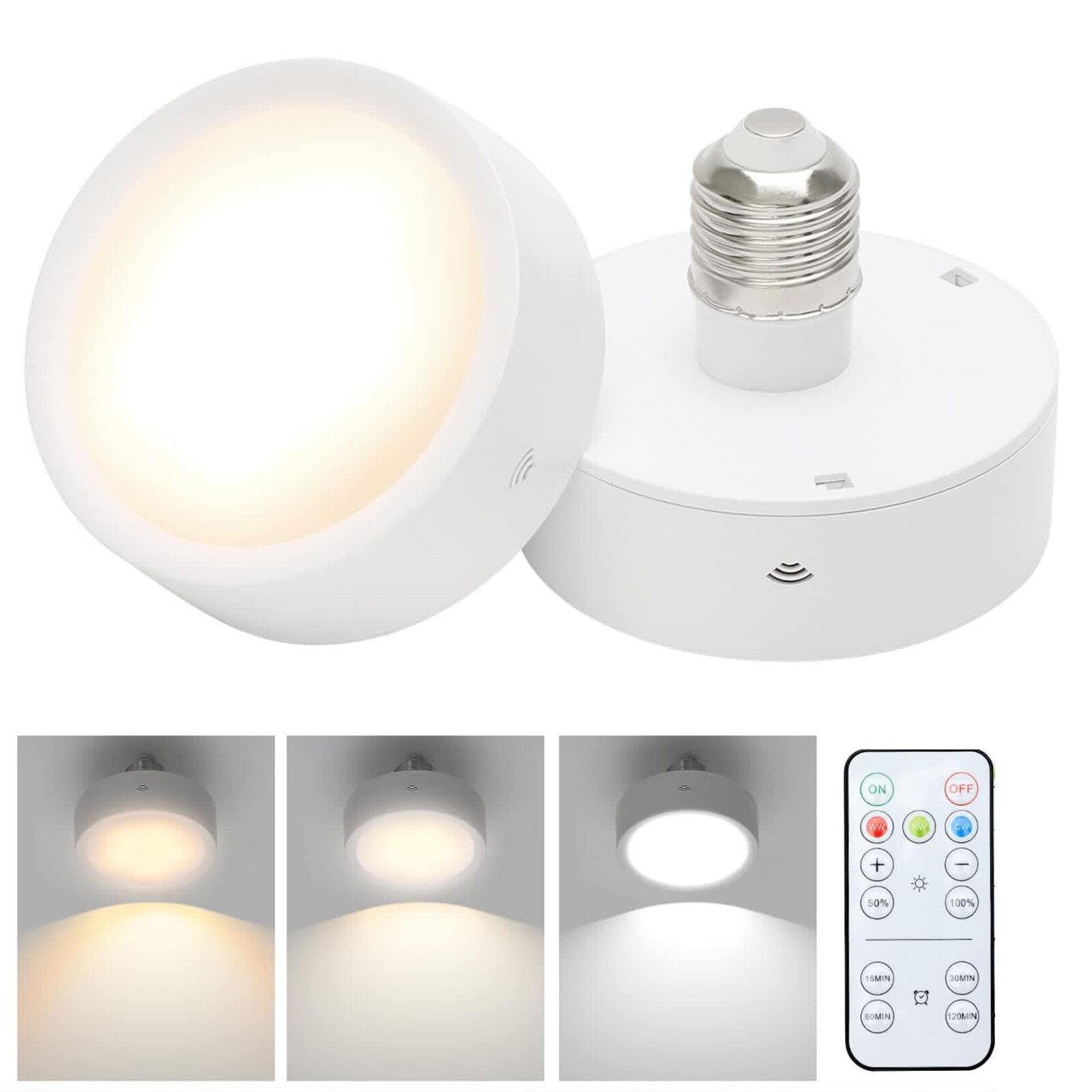 Lights bulb for Sconce Lighting Colors Changing Battery Powered LED Puck Light