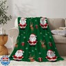 YeeJu Christmas Throw Blanket Kids Small Green Christmas Santa Blanket for Girls Boys Child Baby Bed Soft Lightweight Fuzzy Plush Fleece Blankets and Throws Xmas Winter Holiday Blanket 40x50