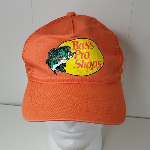 BASS PRO SHOPS Snapback Trucker Hat Orange Mesh Cap