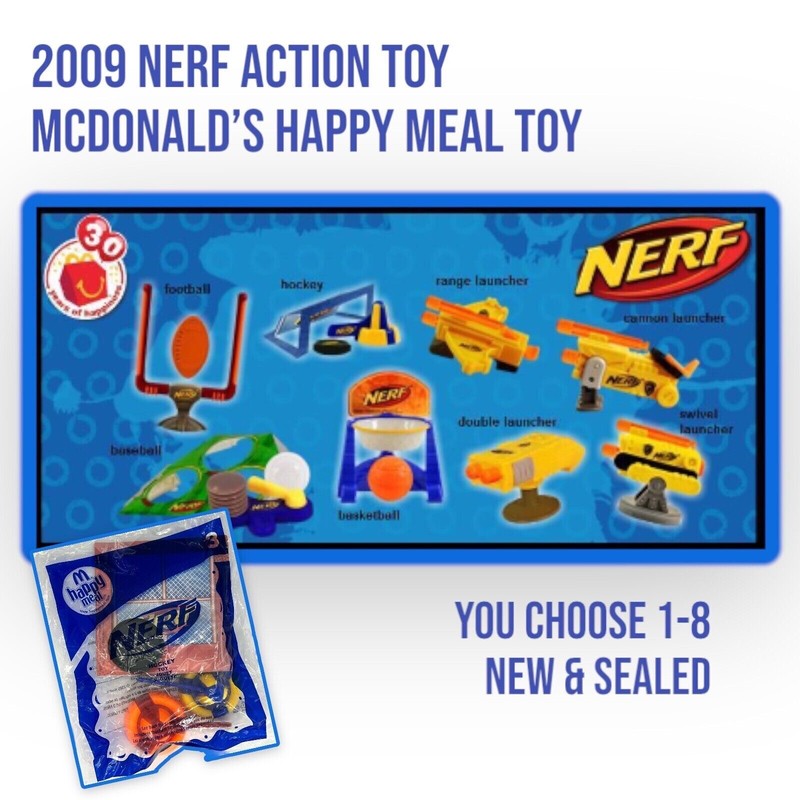 2009 Nerf Sports McDonald's Happy Meal Toy Basketball Hockey