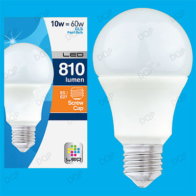 2x 10W LED Ultra Low Energy Instant On Pearl GLS Globe Light Bulb ES E27 Lamp