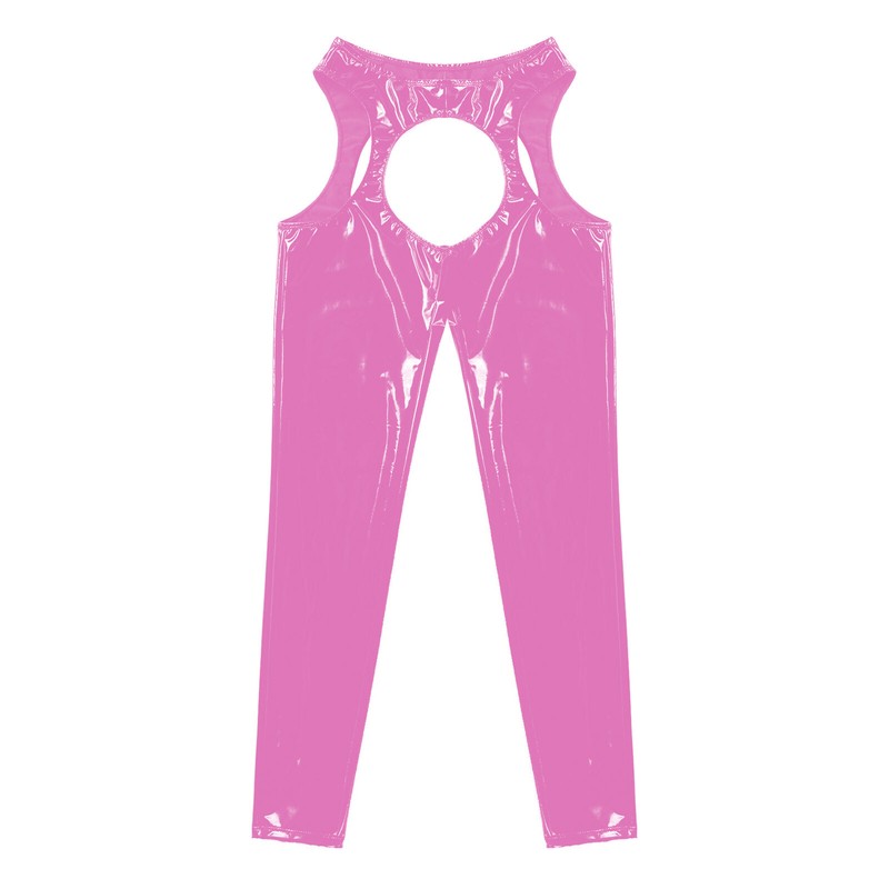 Sexy Womens Patent Leather Cutout Pants Open Crotch Open Sexy Womens Patent Leather Cutout Pants Open Crotch Open
