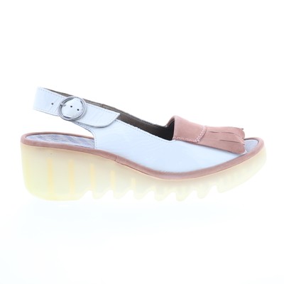 Fly London Bind BIND303FLY-002 Женские розовые кожаные босоножки на танкетке Обувь 40