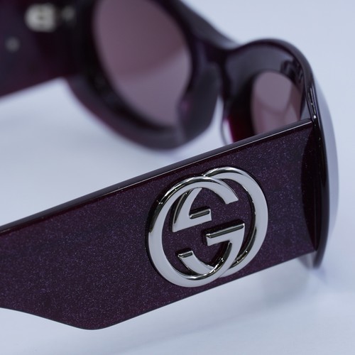 Pre-owned Gucci Gg1696s 003 Violet Cosmic Glitter/violet 51-20-140 Sunglasses Authe... In Purple
