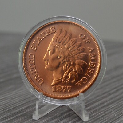 1877 Indian Head Penny  1 oz Pure .999 Copper Round Collectible Coin in Capsule
