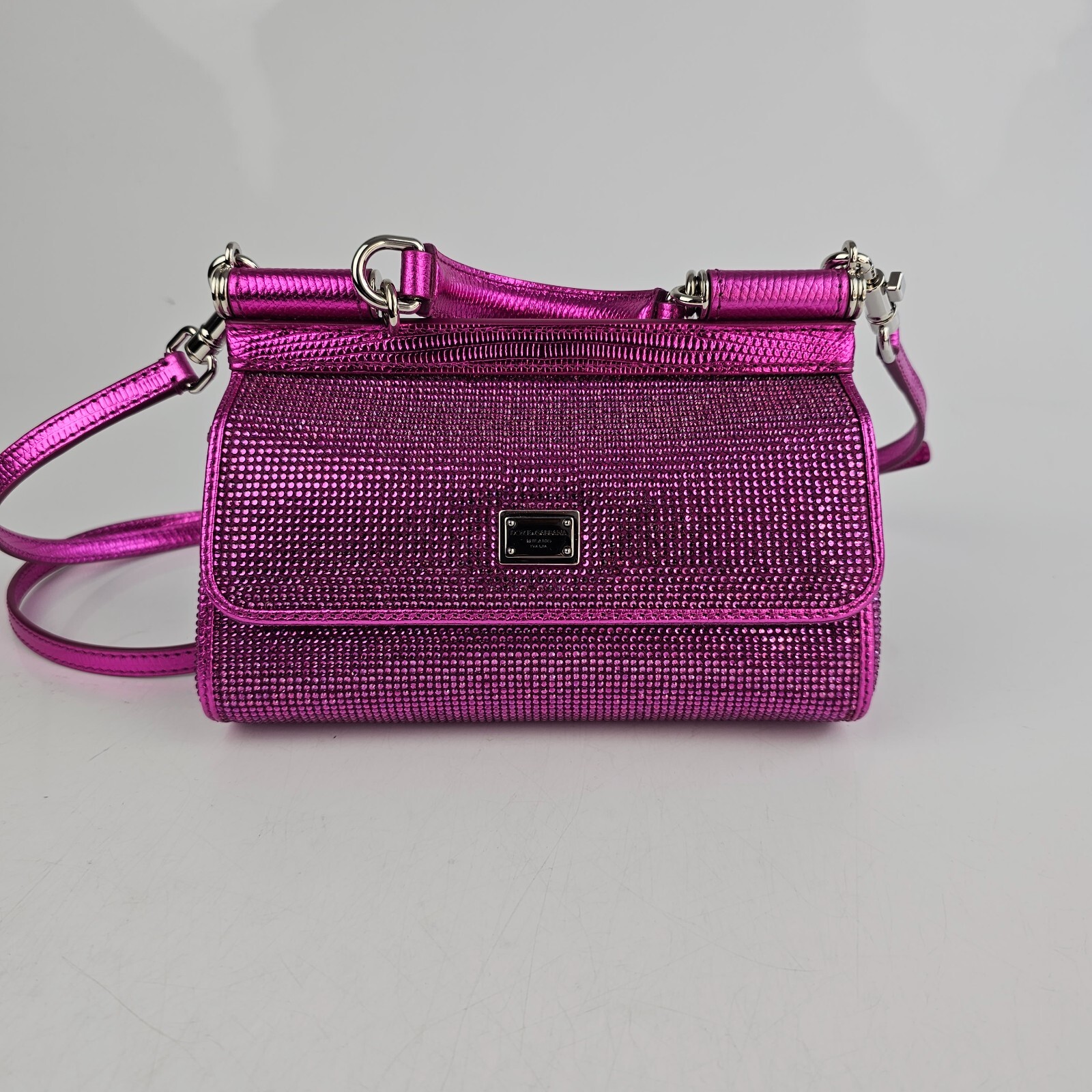 DOLCE&GABBANA Sicily East West Small Fuchsia Crystal Top DOLCE&GABBANA Sicily East West Small Fuchsia Crystal Top
