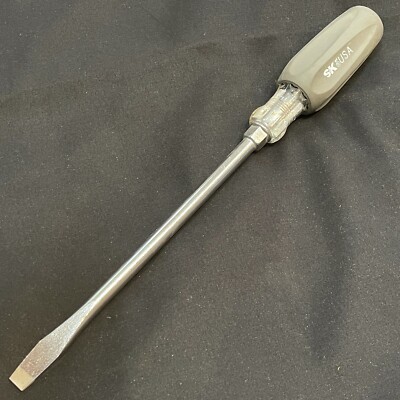 SK TOOLS USA 3/8 Flat Head Screwdriver Cushion Grip 13'' Hand Tool Hex Bolster