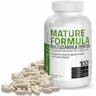 Bronson Mature Formula Multi-vitamin, 100 Tablets One Tablet Per Day
