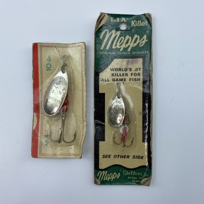 Vintage Mepps Aglia Killer Spinner Fishing Lures #2 #4 New in Package