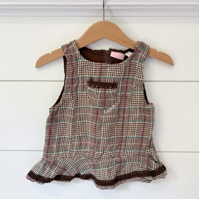 Vintage Baby Izod Plaid Wool Dress - Size 3-6 Months