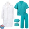 ZZIHAN Kids Doctor Nurse Scrubs Costume Set - Lab Coat, Stethoscope, Nursing Clipboards - Toddler Boys Girls 3-4T - Birthday Party, Halloween Dress Up