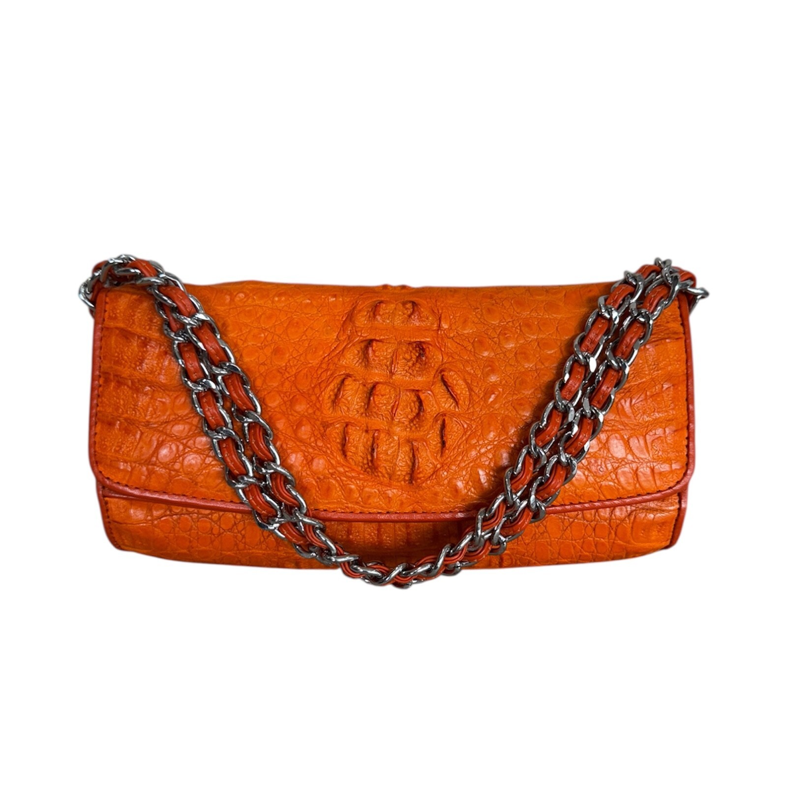 バッグ Roen leather west shoulderbag crocodile Genuine Leather Orange Crocodile Leather Shoulder Crossbody Bag | eBay