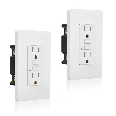 GFCI Outlet 15Amp Tamper-Resistant Weather Resistant Duplex Receptacle ETL x2PCS