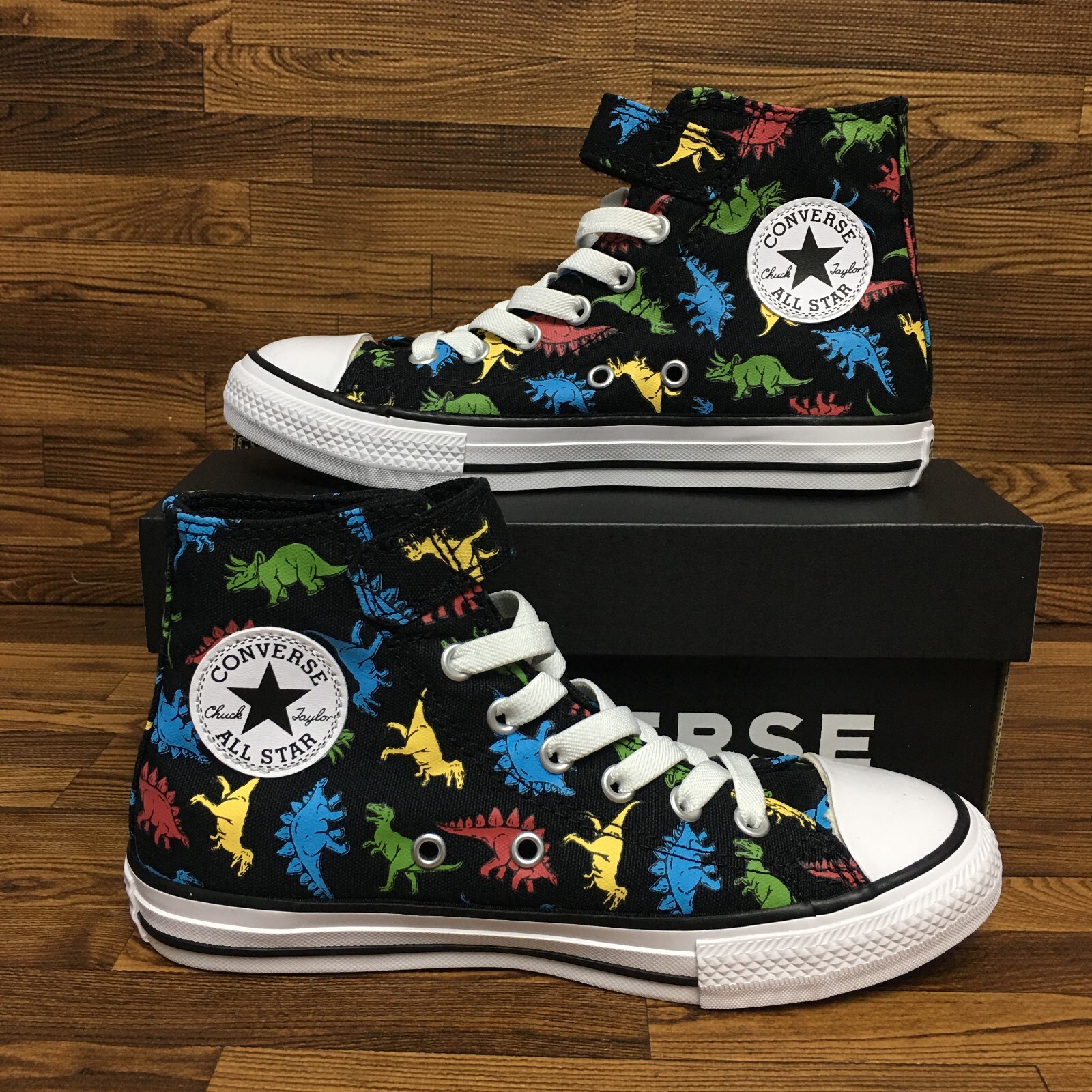 Молодежные кроссовки Converse Chuck Taylor CTAS HI Dinosaurs, размер 3 Y, черные #666