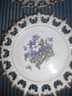 LOT OF 2 VINTAGE NAPCO CHINA FRUIT & VIOLETS LACEY EDGED WALL  PLATES