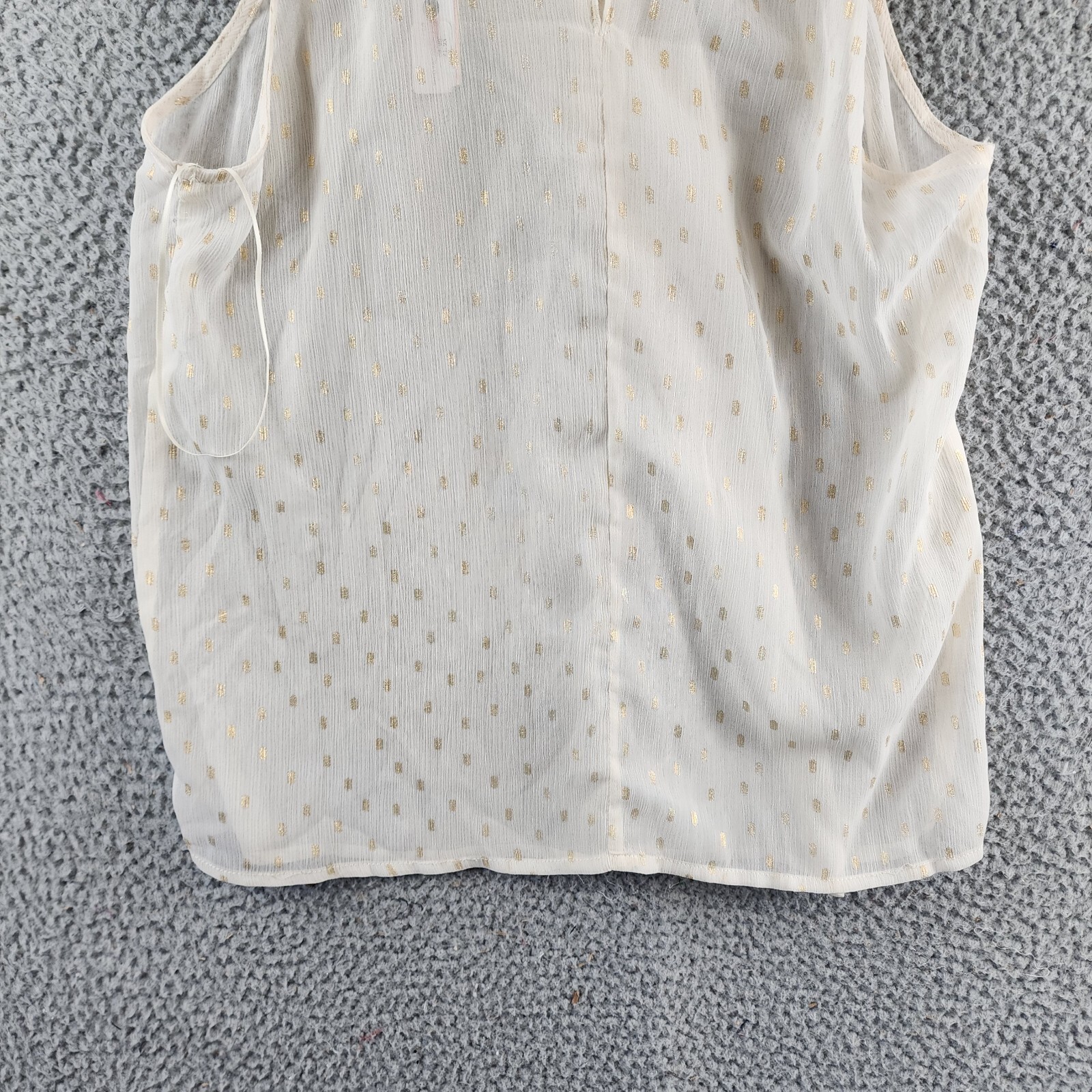 AQUA Foil Print Sleeveless Top Women's S Pale Pink/Gold Back Button Closure - Picture 11 of 12