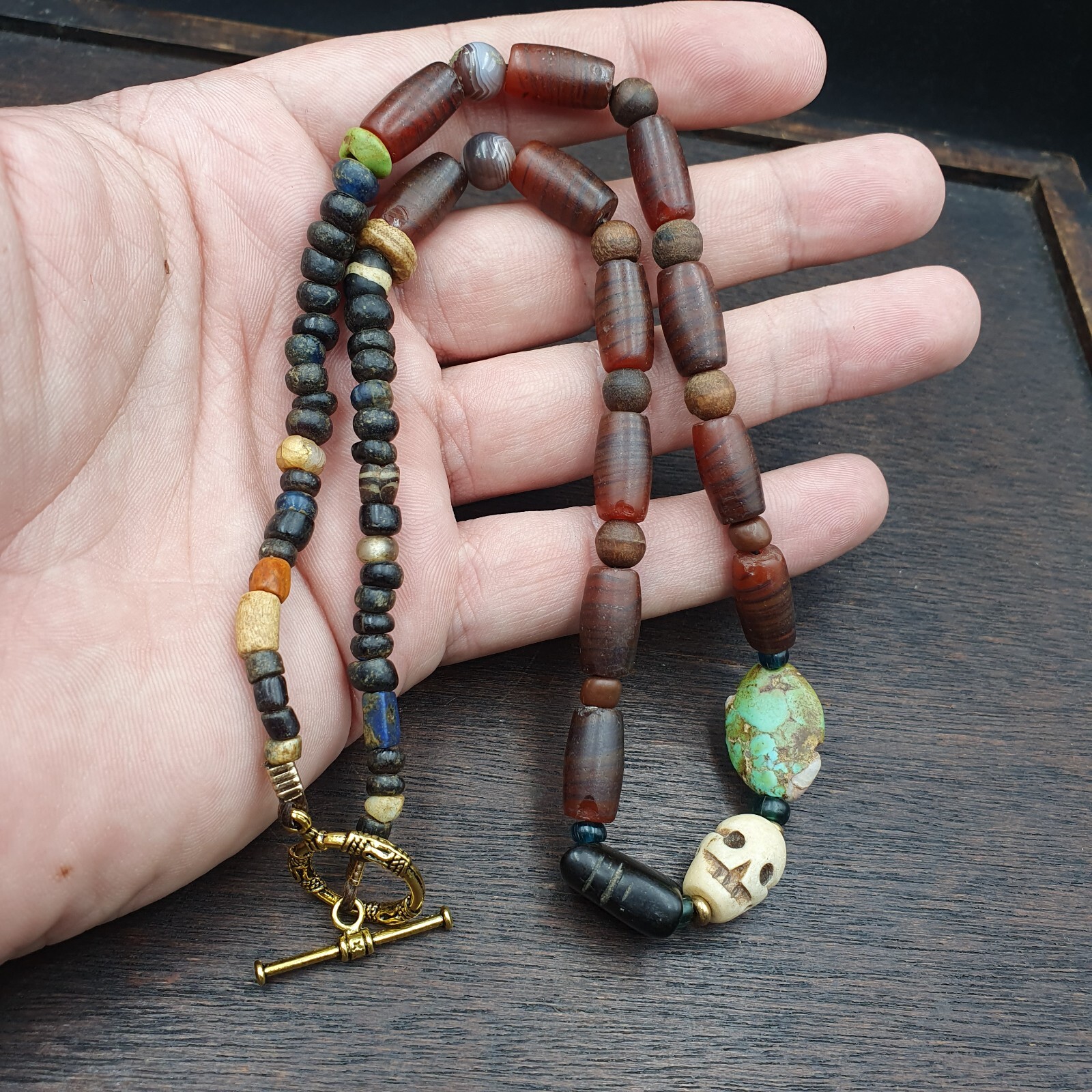 Ancient Islamic beads　necklace Antique Glass Beads Ancient Islamic Roman Era Necklace #NC