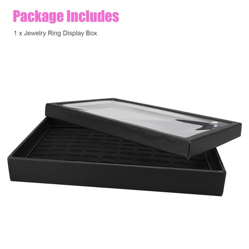 100 Slots Jewelry Rings Display Organizer Tray Holder Earrings Storage Box Case