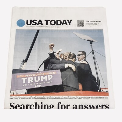 USA Today Trump Shot Assassination Attempt - Searching For Answers  July 15 2024