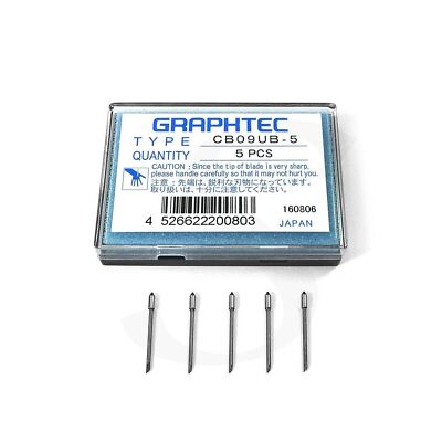 Authentic Graphtec CB09UB .9mm Supersteel 45 Degree Blade - 5 Pack