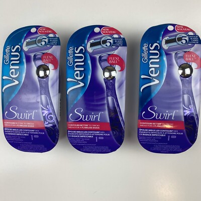 3 Gillette Venus Swirl Razor Bundle 1 Razor 1 Cartridge Per Pack Extra Smooth