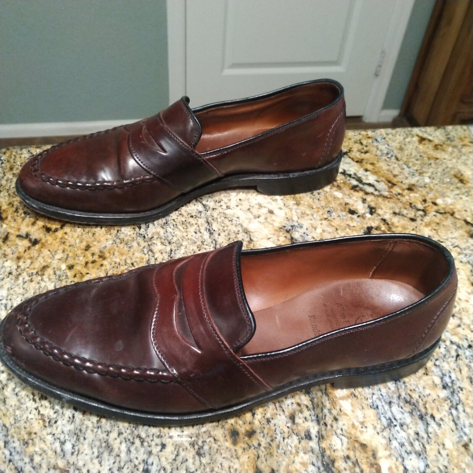 Allen Edmonds Randolph Men's Burgundy Leather Penny Loafers Allen Edmonds Randolph Men's Burgundy Leather Penny Loafers