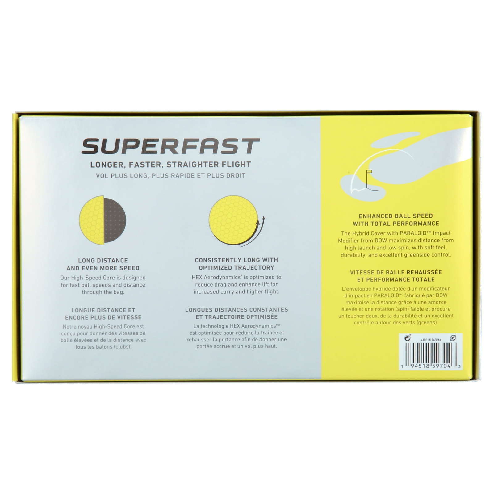 Callaway Superfast BOLD 2022 Golf Balls, Matte Yellow, 15 Pack