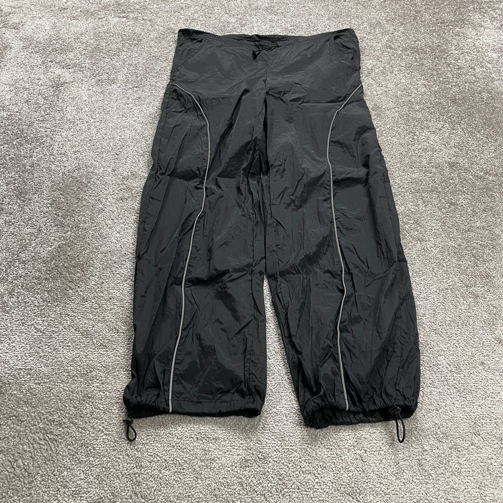 Shein Icon Windbreaker Track Pants Womens Medium Black