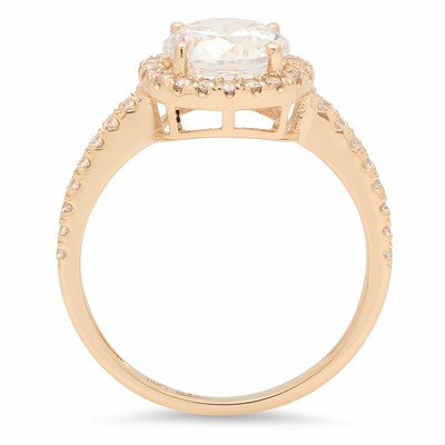 Pre-owned Pucci 1.85ct Round Vvs1 Bridal Wedding Engagement Halo Ring Band Solid 14k Yellow Gold In White/colorless