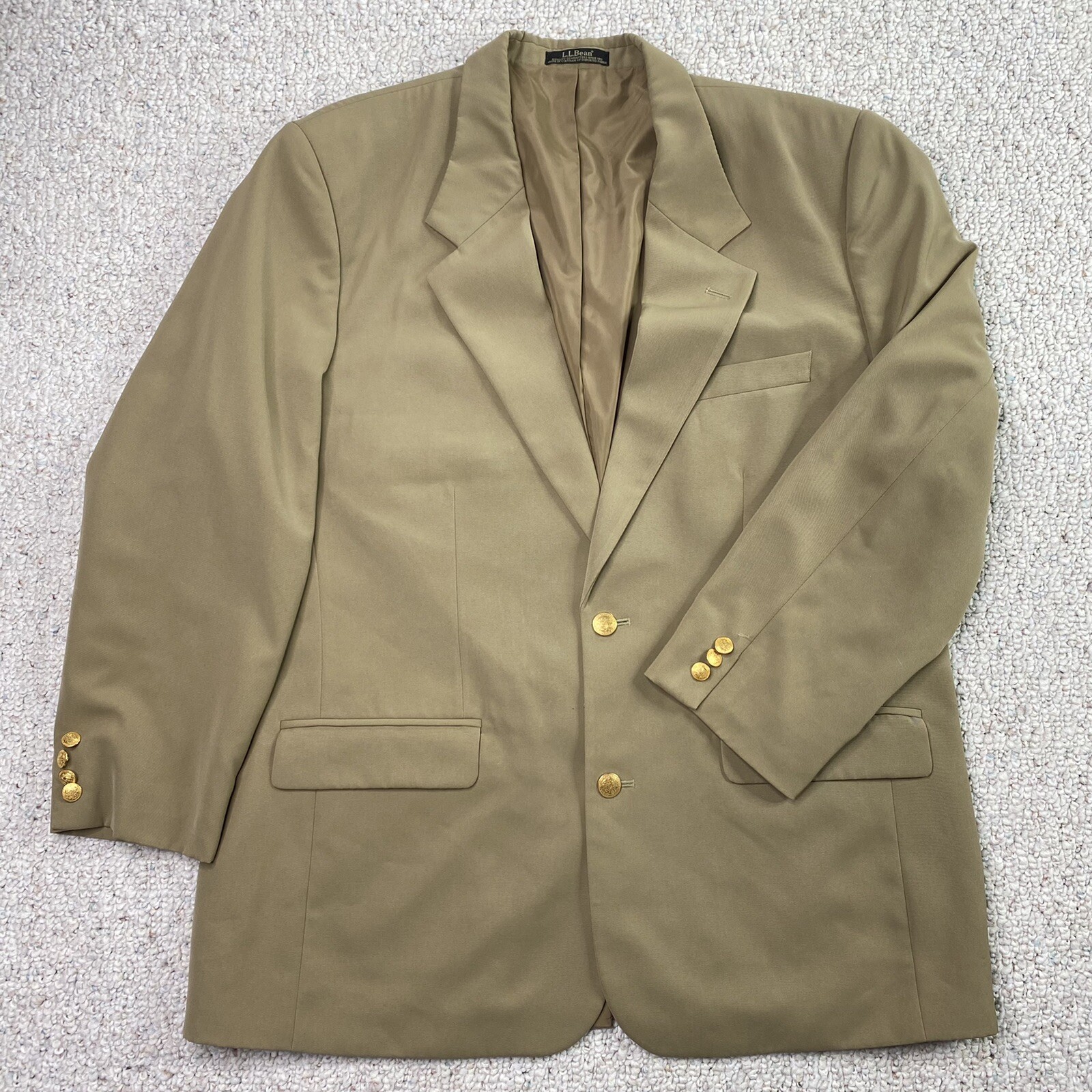 LL.Bean ジャケット LL Bean Jacket Mens 44 Blazer Lined Two Button Gold Button