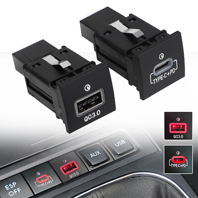 USB QC3.0 Charger + PD For VW Jetta MK6 2010-2014 Golf GTI R-Line 2006-2013 MK5