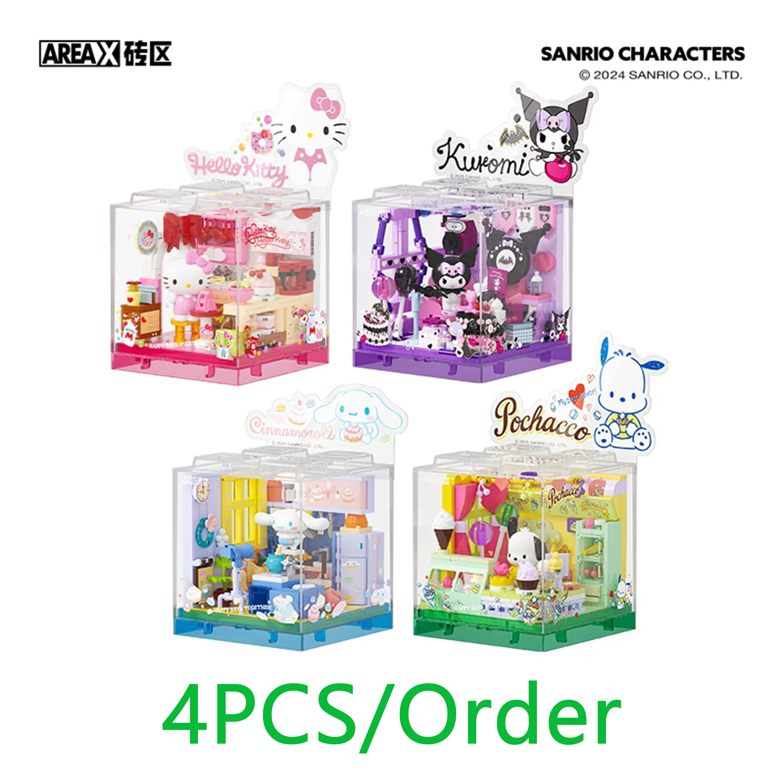 AREAX Sanrio Building Blocks Street View House Room Shop Scene MOC