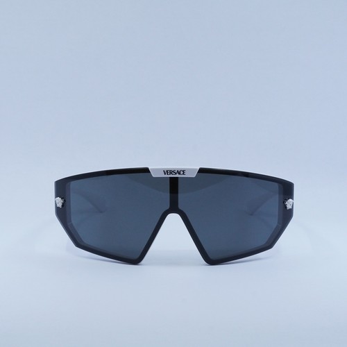 Pre-owned Versace Ve4461 314/87 White/dark Grey/mirror Silver 47-147-125 Sunglasses In Gray