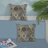 Black Grey Boho Pillow Covers 18x18 Inch 2 Pcs Vintage Gray Carpet Pattern Bohemia Decor Throw Pillows Retro Brown Outdoor Farmhouse Decoration Pillowcase Linen Cushion Cover for Couch Sofa Bed