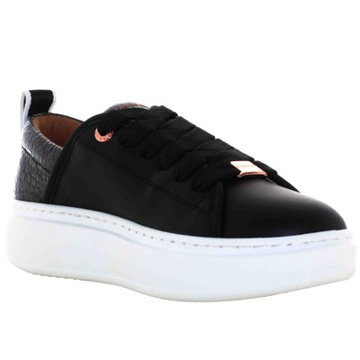 Pre-owned Alexander Smith A24us Women's Low Sneakers Eww 6730 Blk Eco Wembley Woman In Black