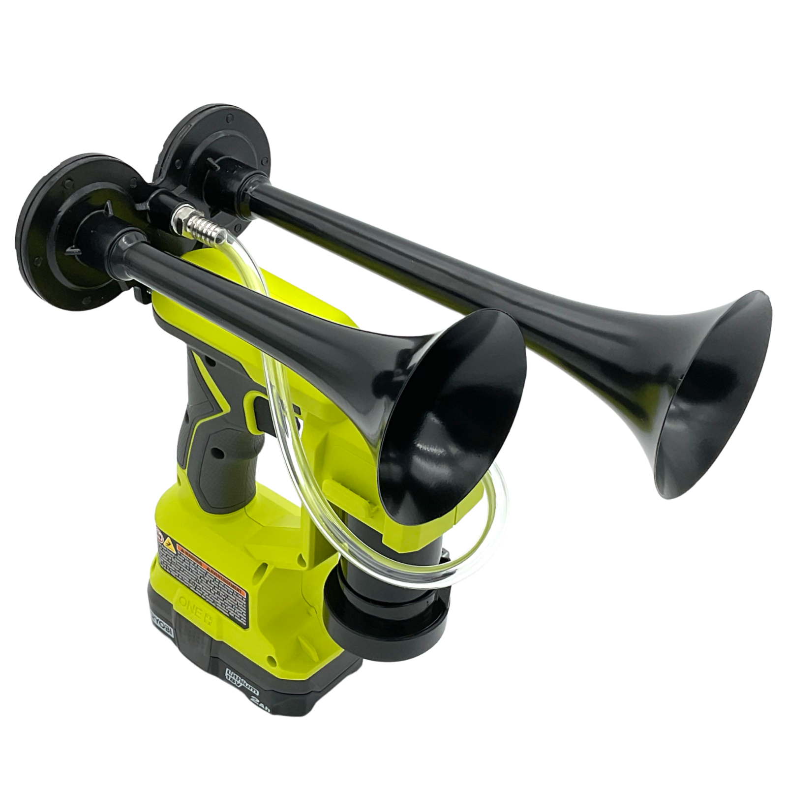 For Ryobi 18V  Drill Train Air Horn Dual Black Air Trumpets Double Loud Trumpet
