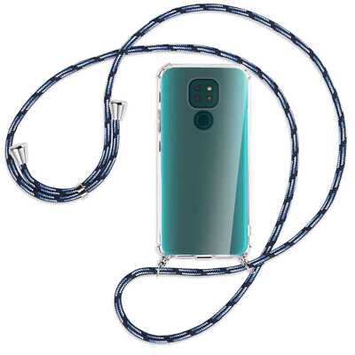 Handykette für Motorola Moto G9 / G9 Play Blautöne Hülle mit Band Kordel