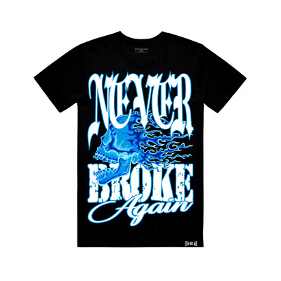 BLACK NEVER BROKE AGAIN FAST SKULL TSHIRT