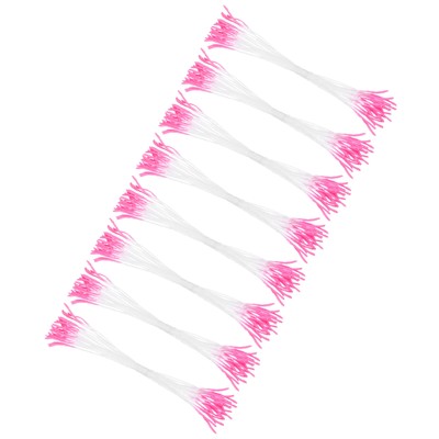 200-Pack Mini Double Heads Artificial Flower Stamen Pistil [Rose Red]