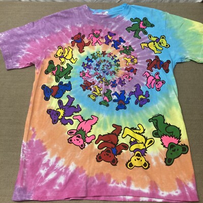 Grateful Dead Dancing Bears Tie Dye T-Shirt Ladies Large New Ships Free