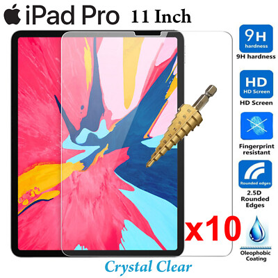 x10 Full 9H Tempered Glass for Apple iPad PRO 11 inch screen protector 2018 2019