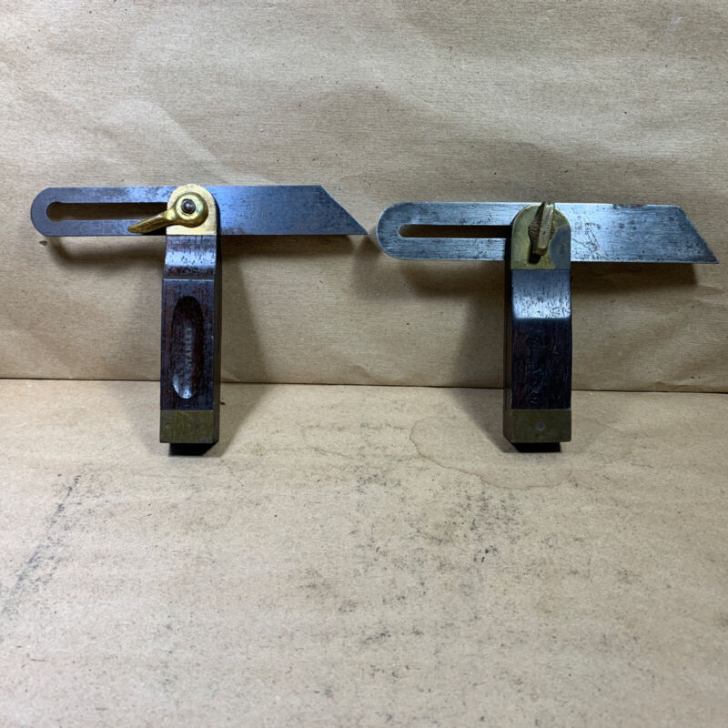 2-VINTAGE  T-BEVEL SQUARES,  Stanley no.25  6"  and  Henry Disston & Sons 6"