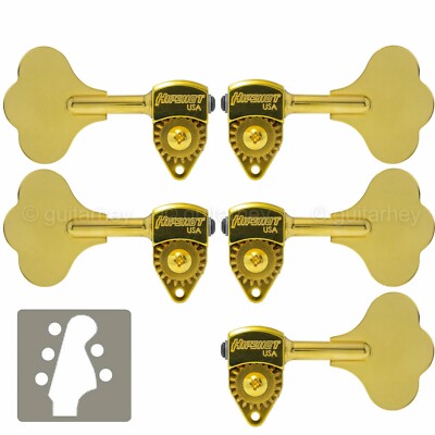 NEW Hipshot USA HB6 1/2'' Ultralite  Bass Tuning L3+R2 SET Clover Key 3x2 - GOLD