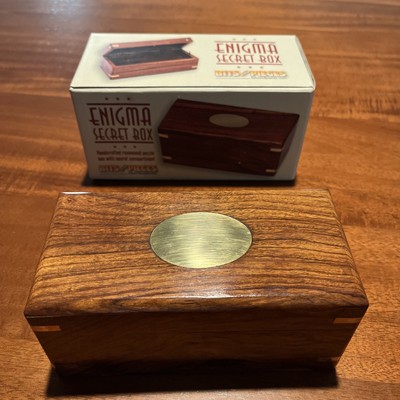 Bits and Pieces - The Secret Enigma Gift Box - Wooden Brainteaser Puzzle Box New