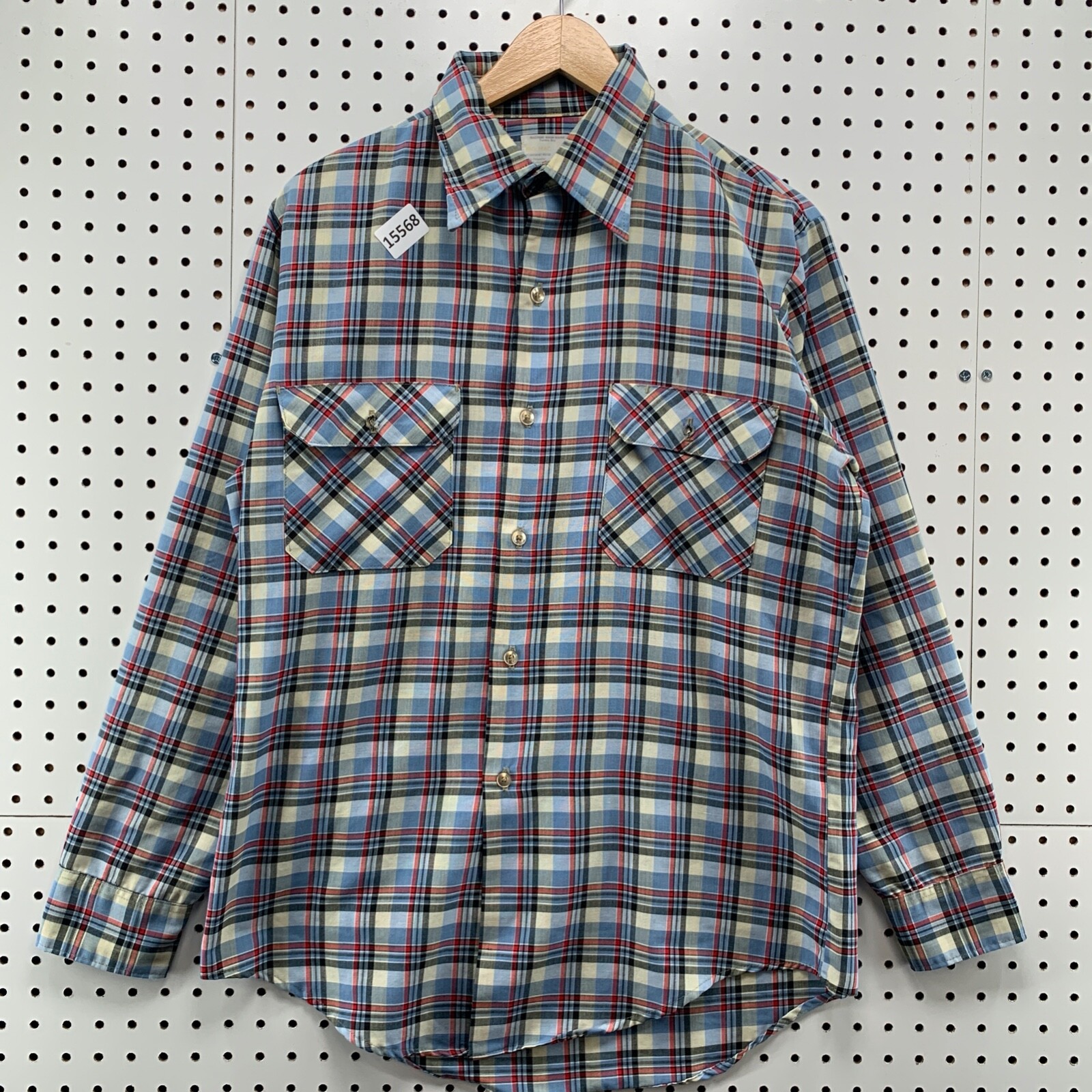 Vintage Big Mac JC Penny Plaid Long Sleeve Button Medium