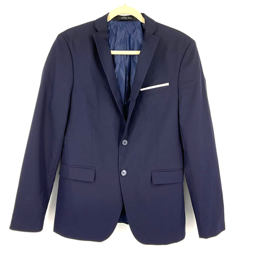 Zara Man Blazer Suit Jacket Navy Blue Men's 38
