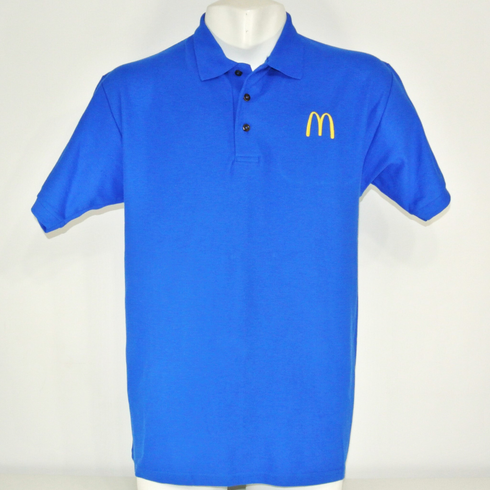 McDONALDS Fast Food Employee Uniform Polo Shirt Blue Size M